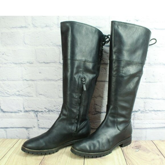 Cole Haan Air Kensington Black Leather Waterproof Knee High Boots Size 7.5 B - Picture 3 of 11